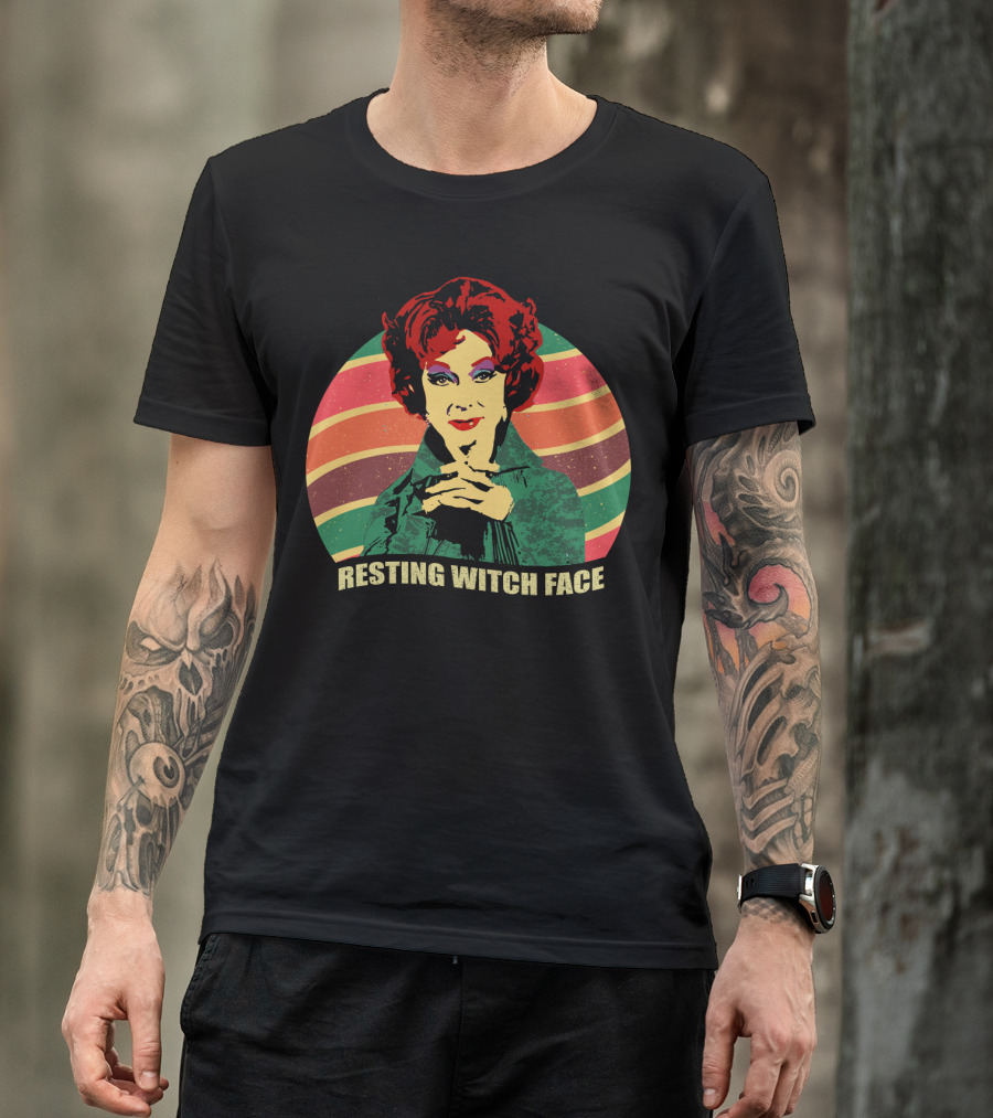 Agnes Moorehead Bewitched Colorful Retro Resting Witch Face T-Shirt