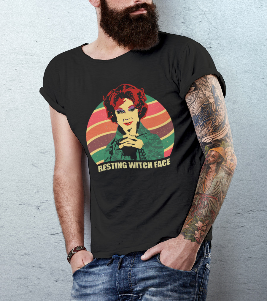 Agnes Moorehead Bewitched Colorful Retro Resting Witch Face T-Shirt