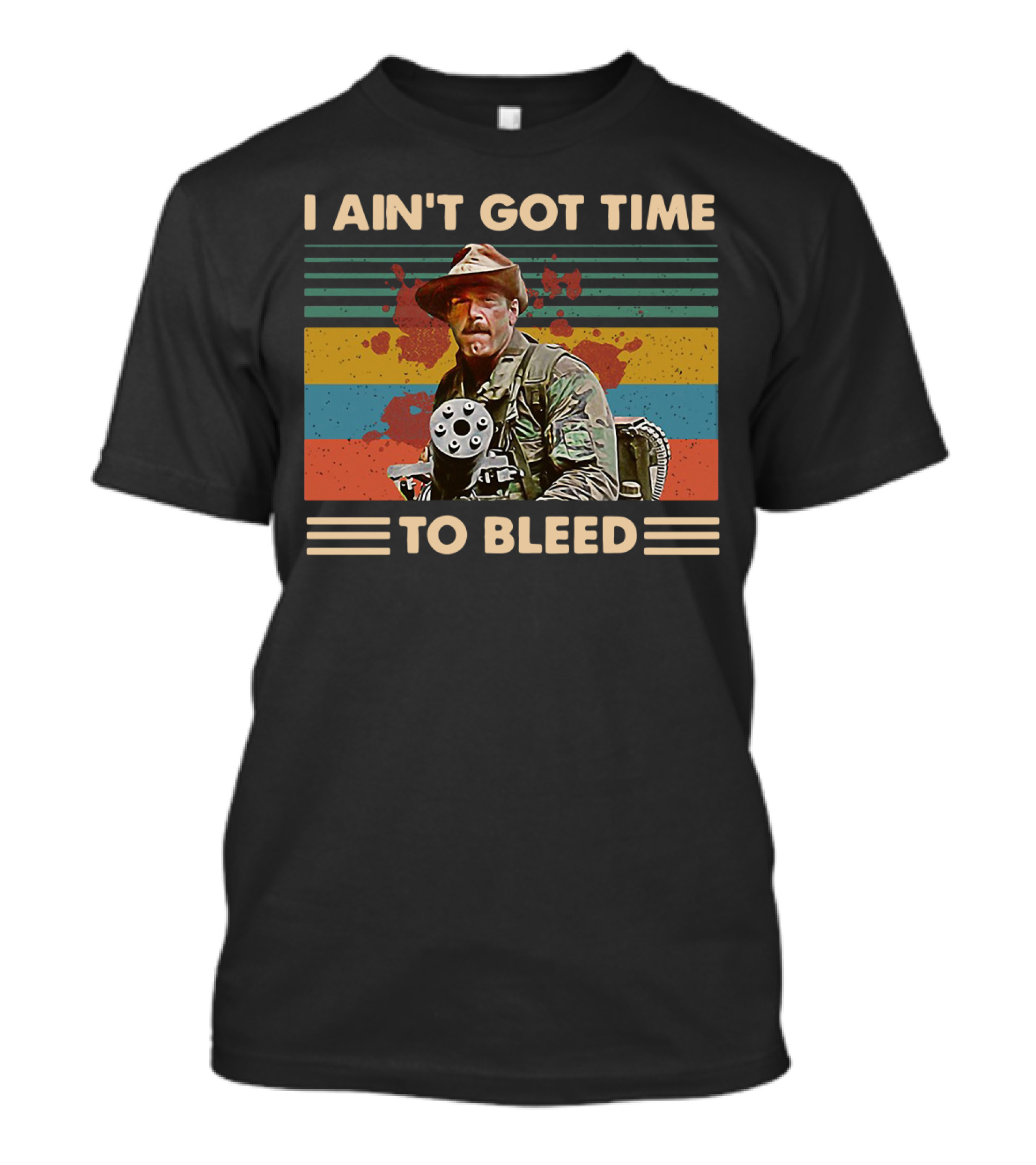 Blain Predator I Ain’t Got Time To Bleed Vintage Camo Gunner T-Shirt