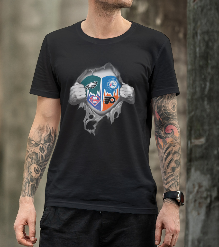 Eagles 76ers Phillies Flyers Philadelphia Fan Pride T-Shirt