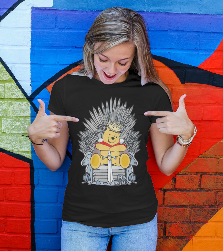 Game Of Thrones Pooh Bear King On Iron Throne Crossover T-Shirt