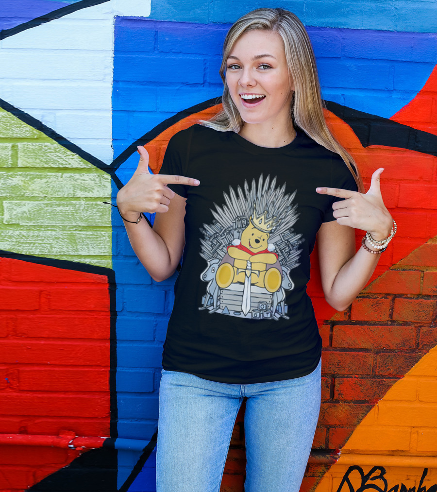 Game Of Thrones Pooh Bear King On Iron Throne Crossover T-Shirt
