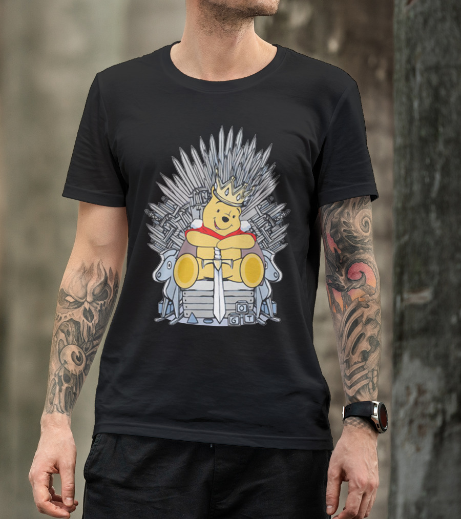 Game Of Thrones Pooh Bear King On Iron Throne Crossover T-Shirt
