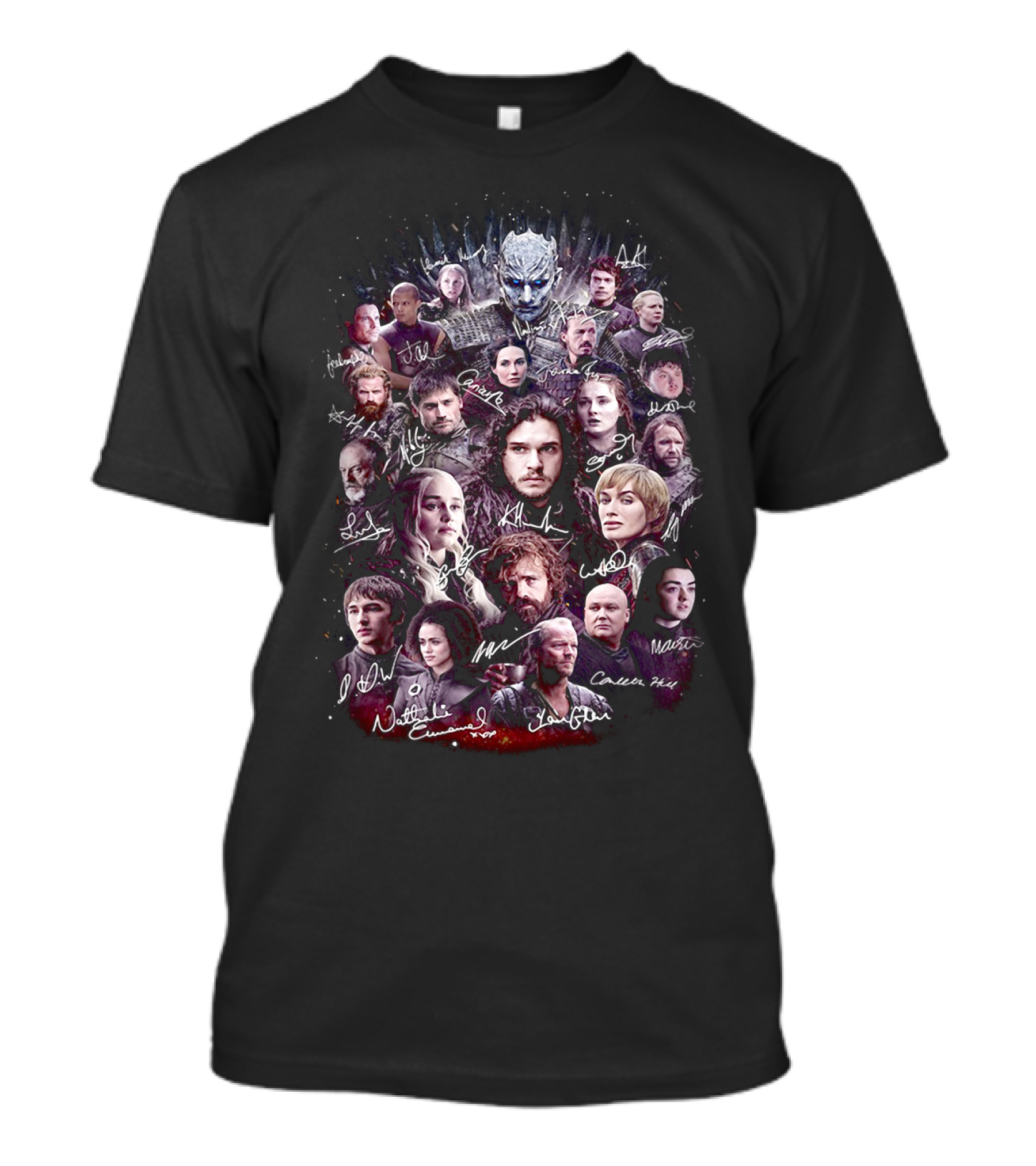 Game Of Thrones Characters Collage With Authentic Signatures T-Shirt