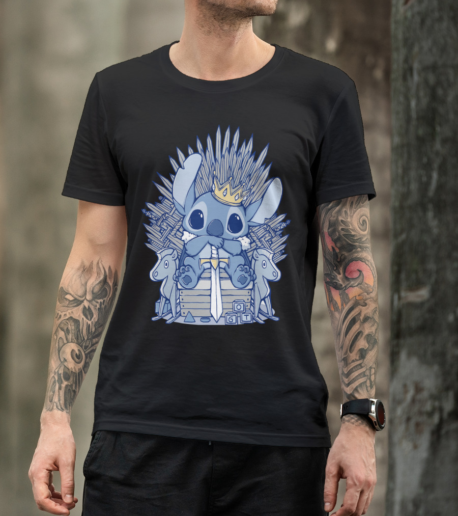 Stitch Iron Throne Crown Sword Game Of Thrones Style T-Shirt