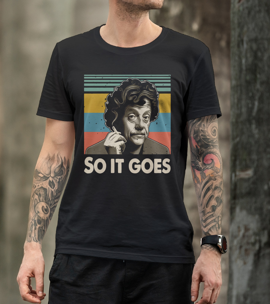 Kurt Vonnegut So It Goes Retro Stripes T-Shirt