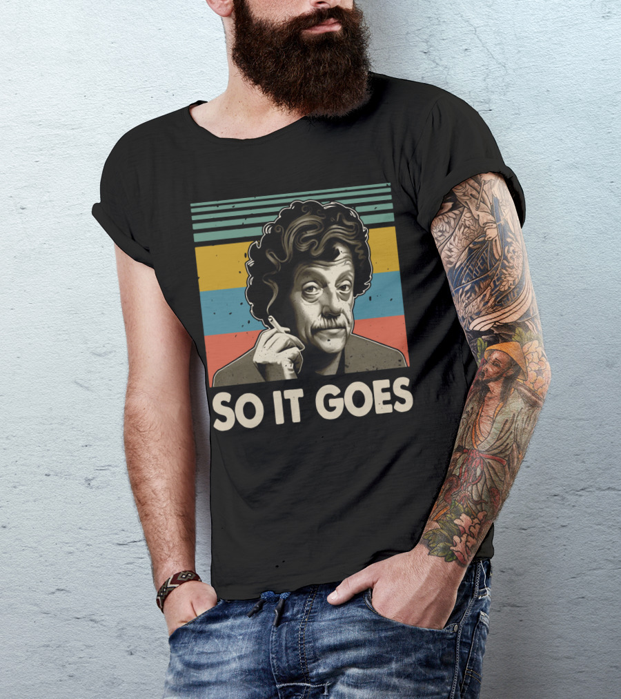 Kurt Vonnegut So It Goes Retro Stripes T-Shirt