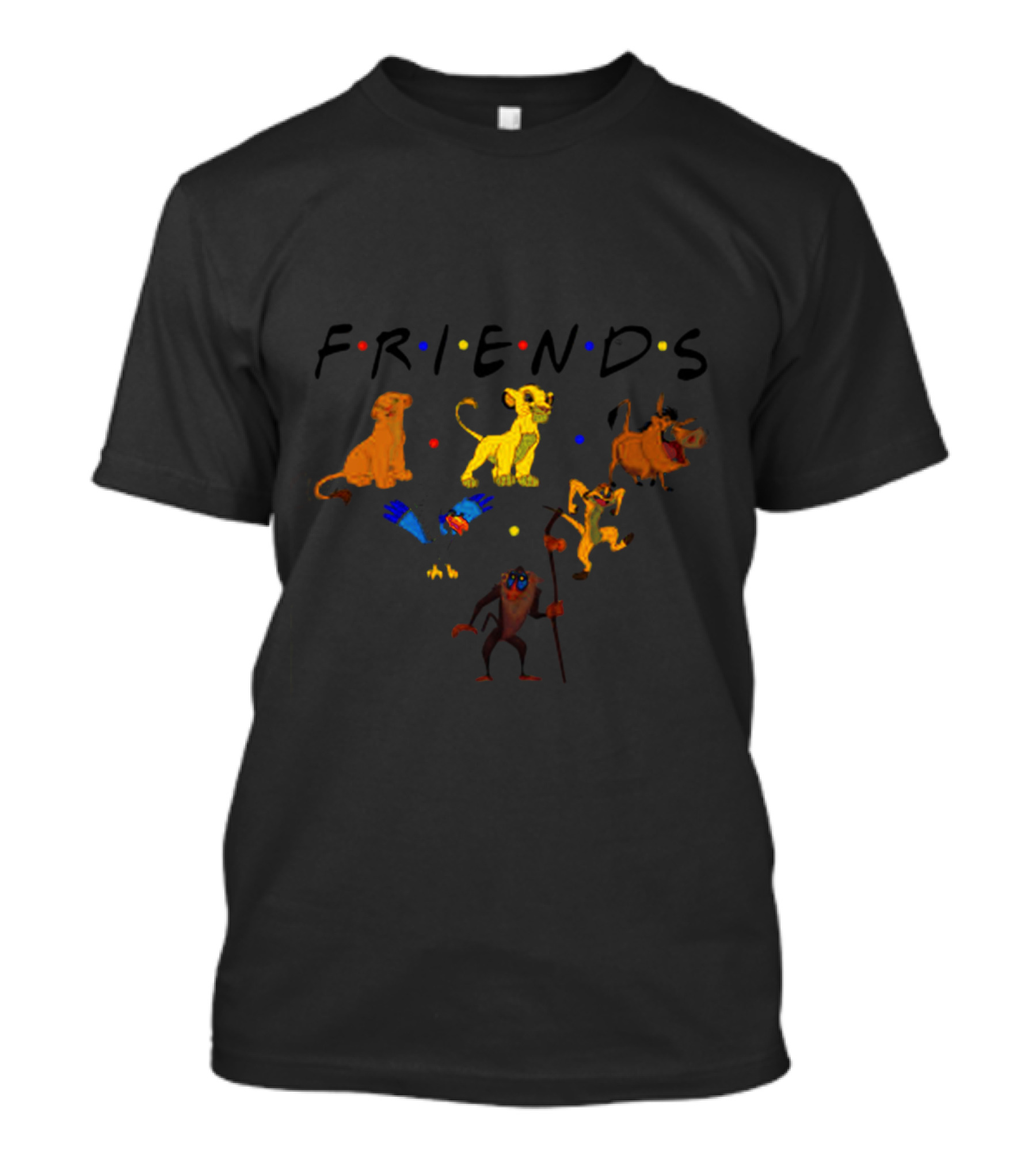 The Lion King Friends Characters With Iconic Sitcom Style Dots T-Shirt