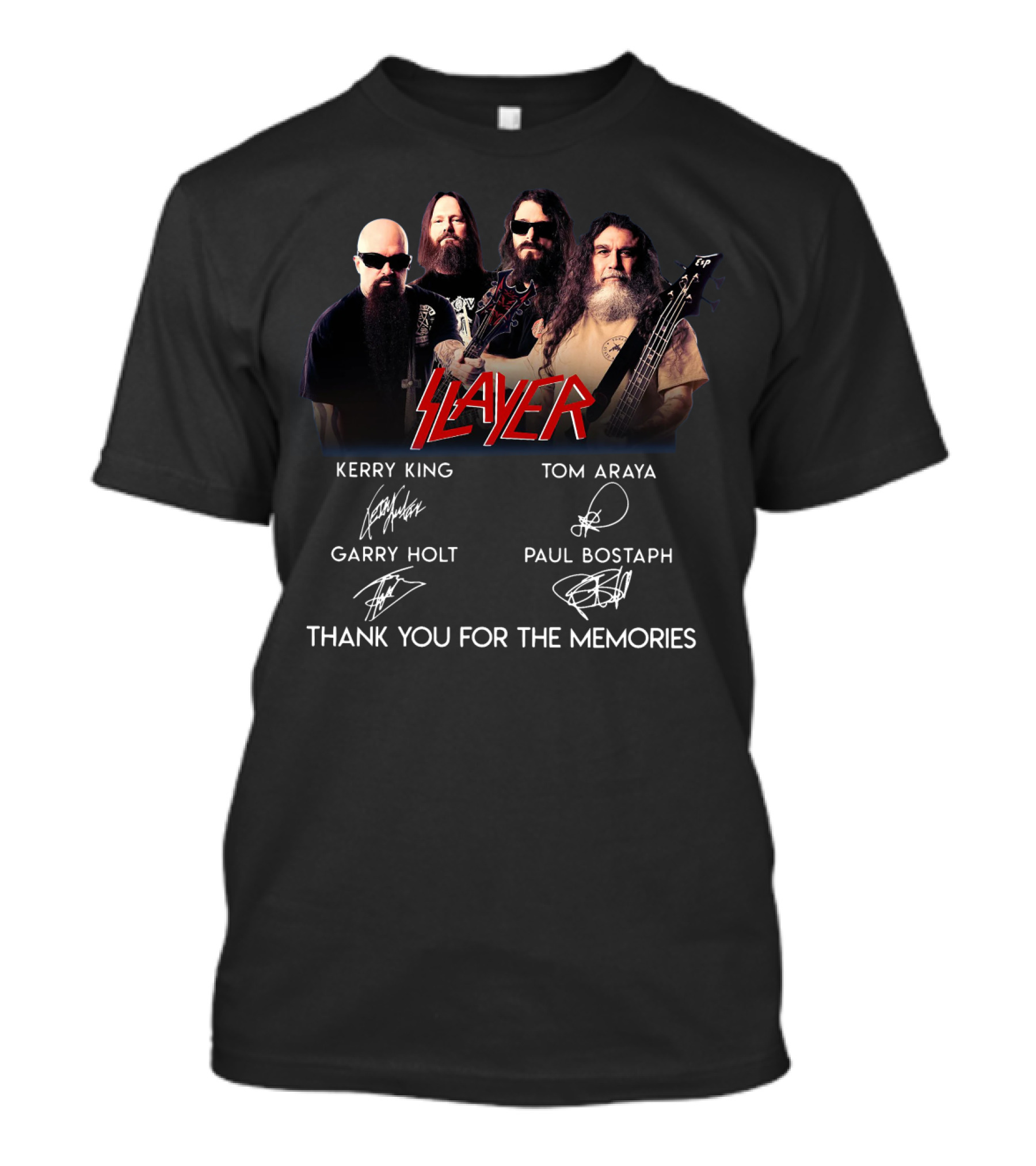 Slayer Thank You For The Memories Kerry King Tom Araya Garry Holt Paul Bostaph T-Shirt
