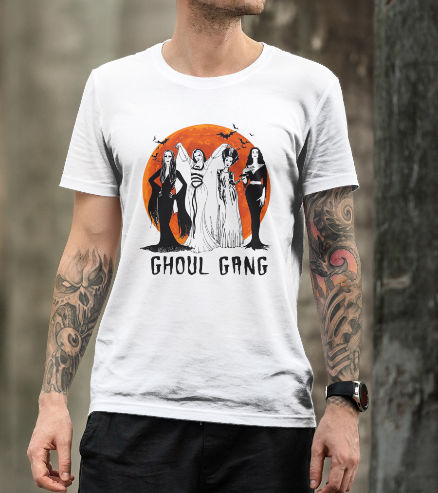 Halloween Ghoul Gang Moonlit Witches And Vampires T-Shirt
