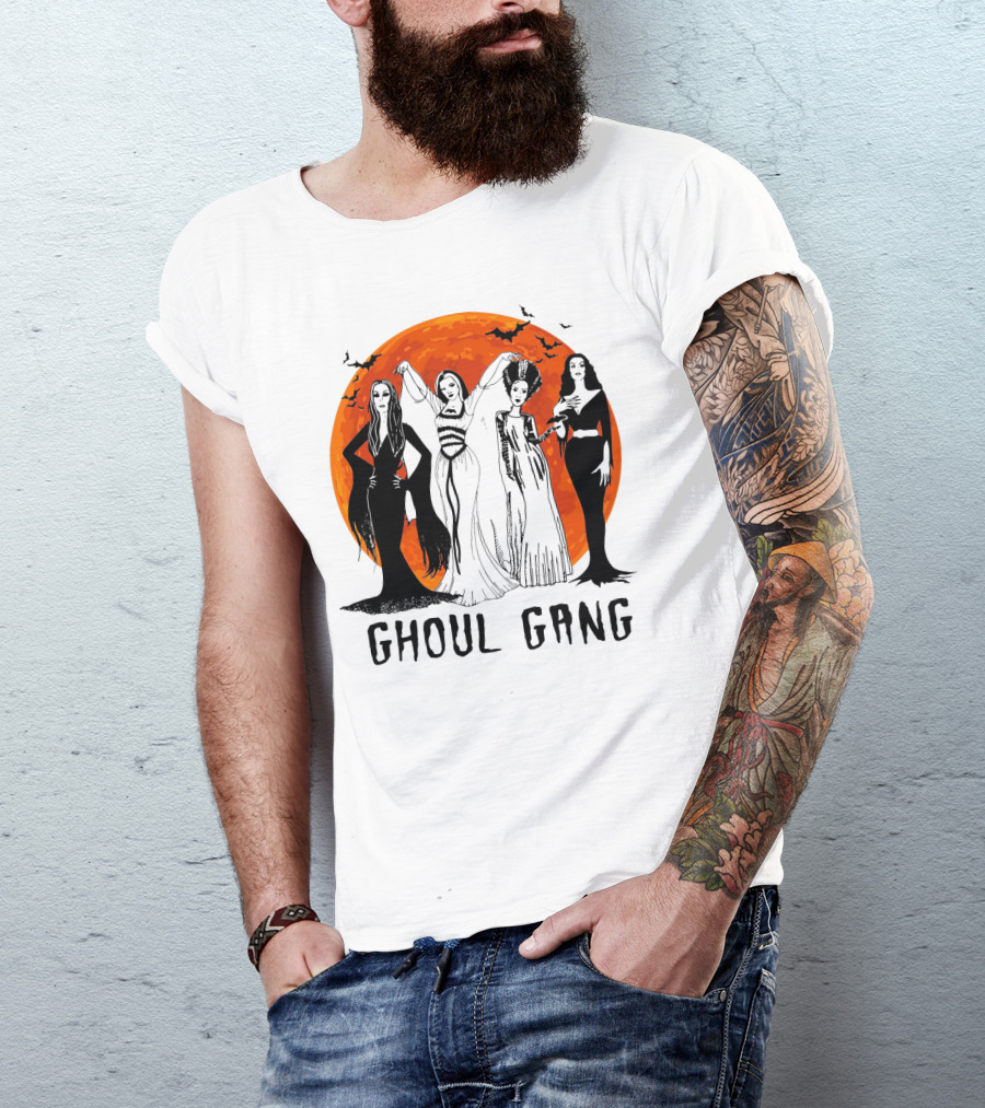 Halloween Ghoul Gang Moonlit Witches And Vampires T-Shirt