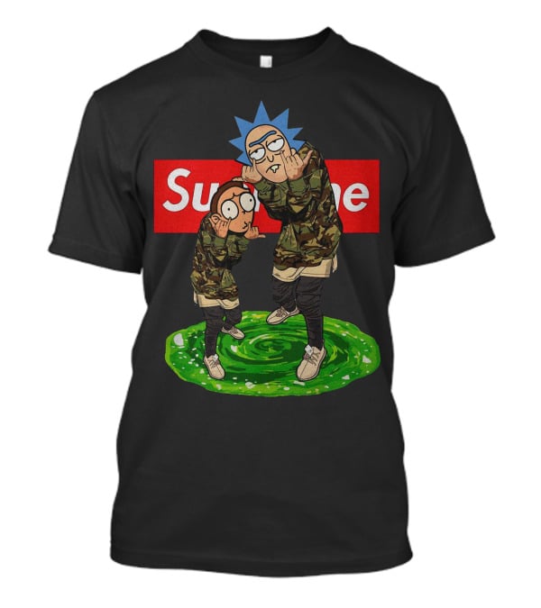 Rick And Morty Supreme Portal Streetwear Camo T-Shirt