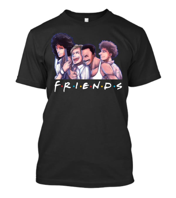 Queen Band Members Anime Style Friends Logo Mashup T-Shirt