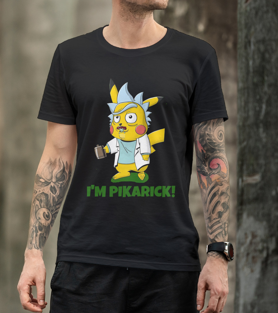 Rick And Morty I’m Pikarick Pikachu Crossover With Lab Coat And Portal Gun T-Shirt