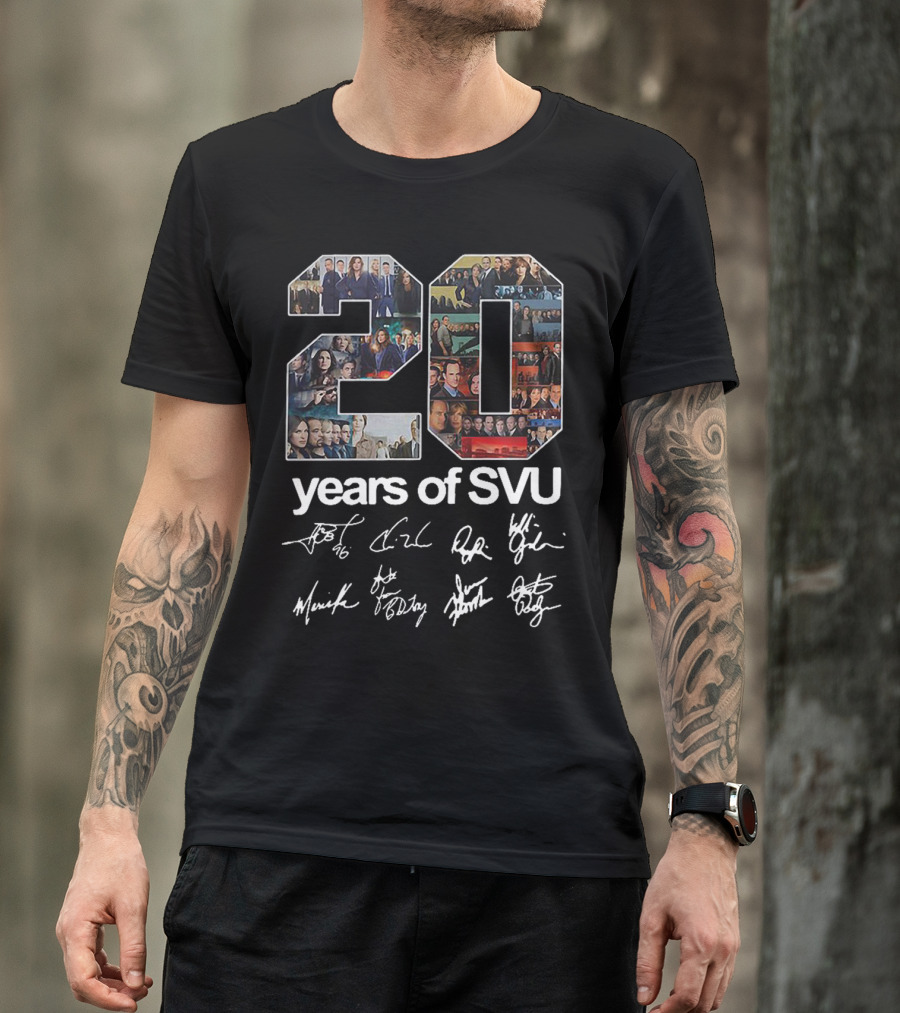 20 Years Of SVU Celebrating Law And Order Milestone Anniversary With Cast Signatures T-Shirt