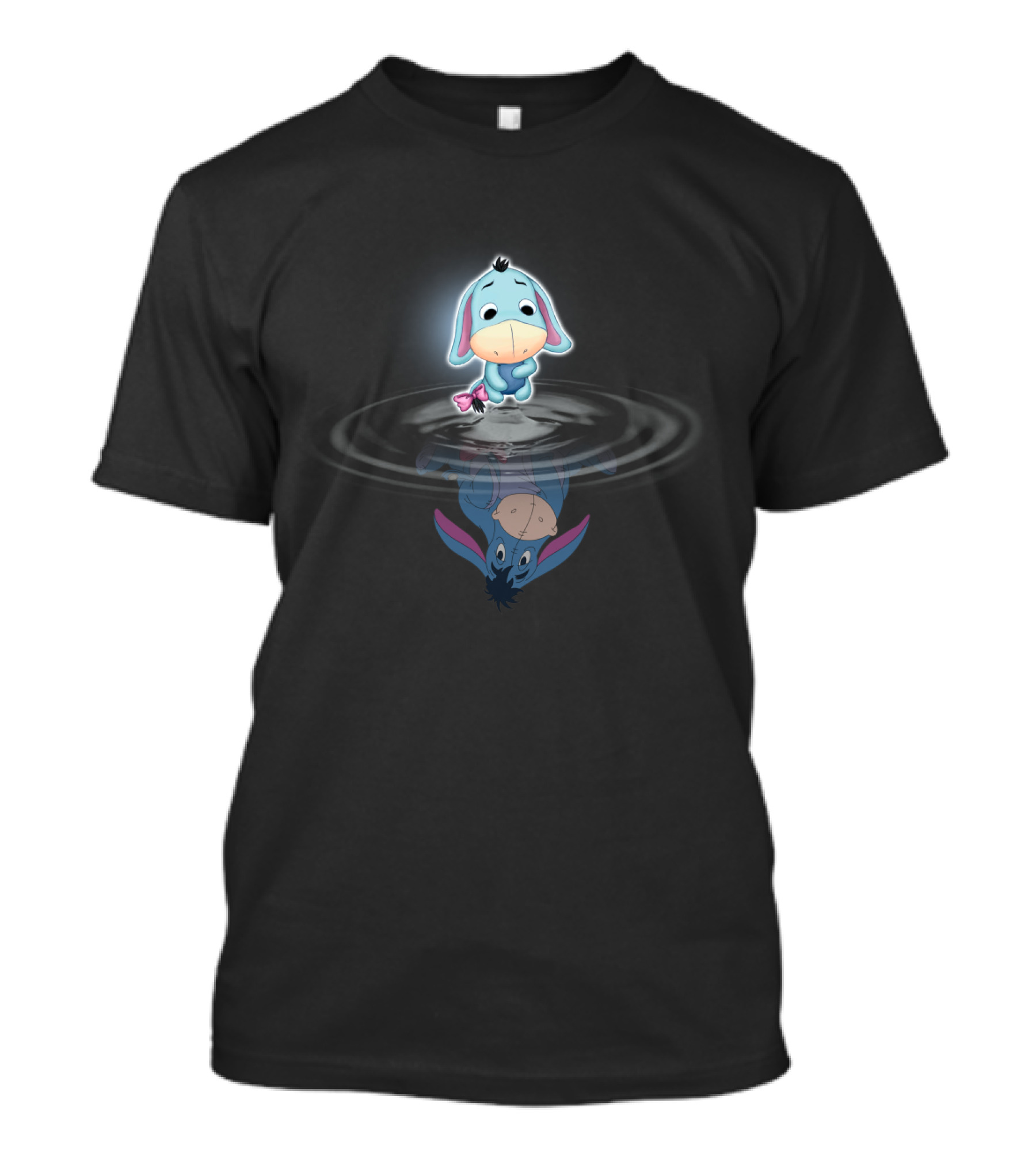 Winnie The Pooh Eeyore Reflected In Water With Glow Effect T-Shirt