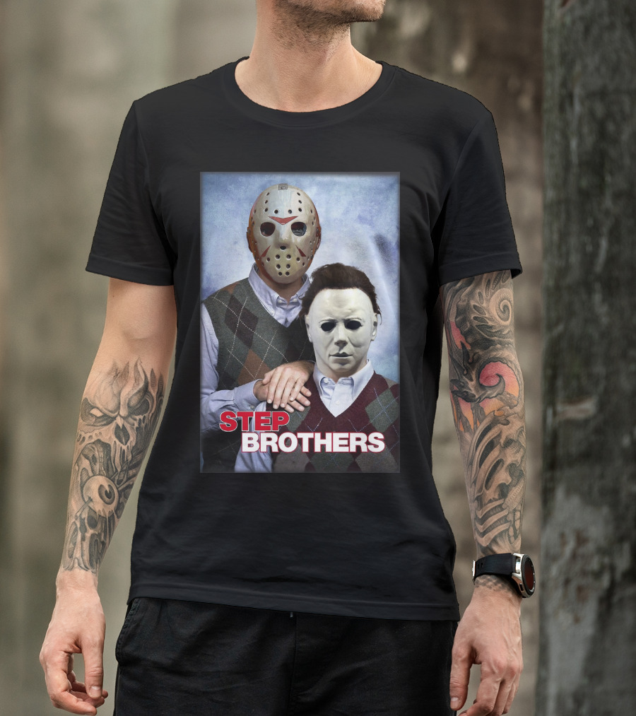 Step Brothers Jason Voorhees Michael Myers Comedy Horror Crossover T-Shirt