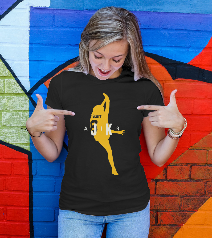 Jk Scott Air Silhouette Football Jersey Graphic Design With Iconic Jumping Pose T-Shirt