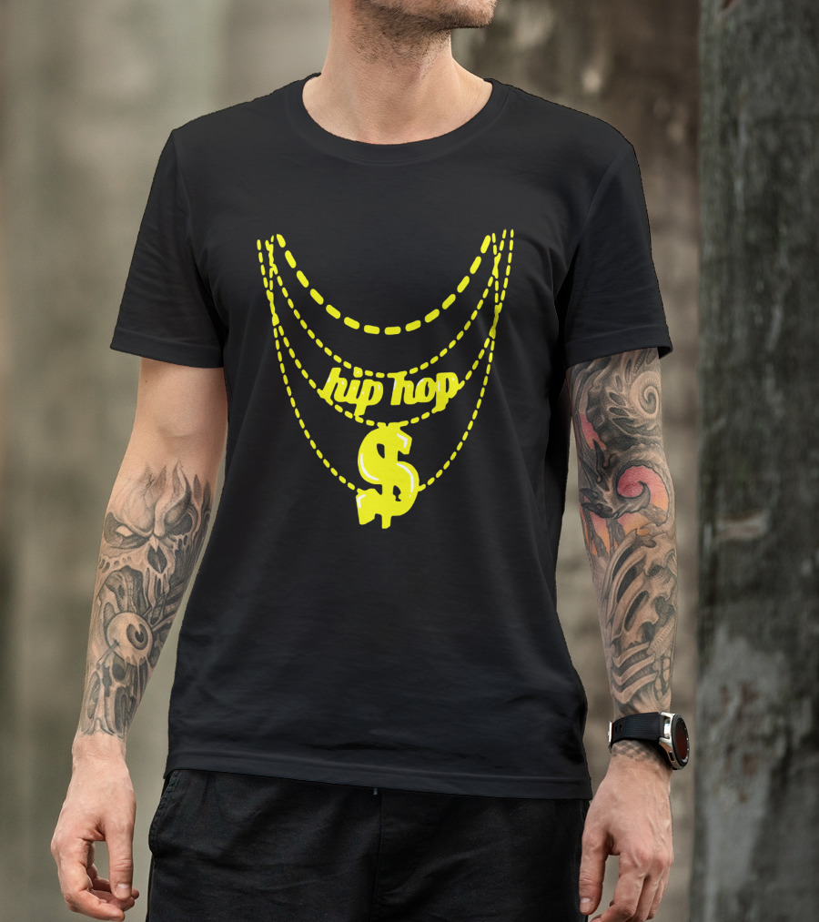 Hip Hop Chain Dollar Sign Halloween Costume T-Shirt