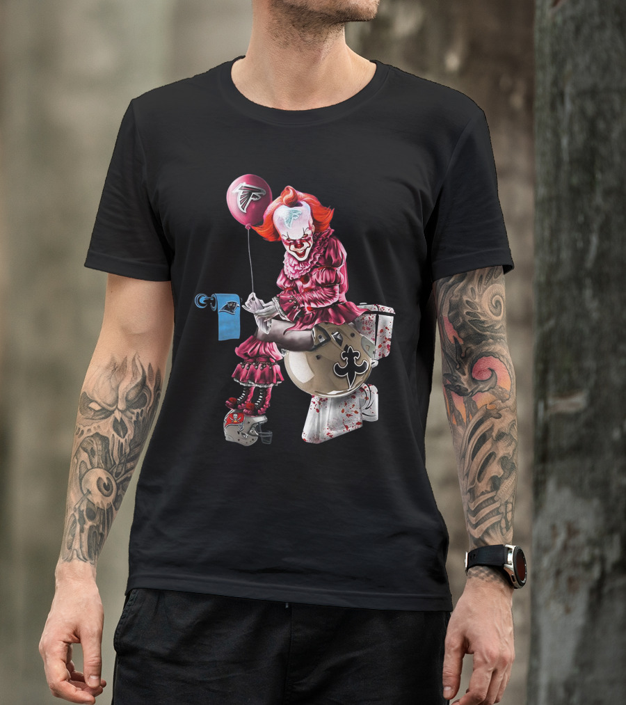 Atlanta Falcons Pennywise Carolina Panthers New Orleans Saints Toilet T-Shirt