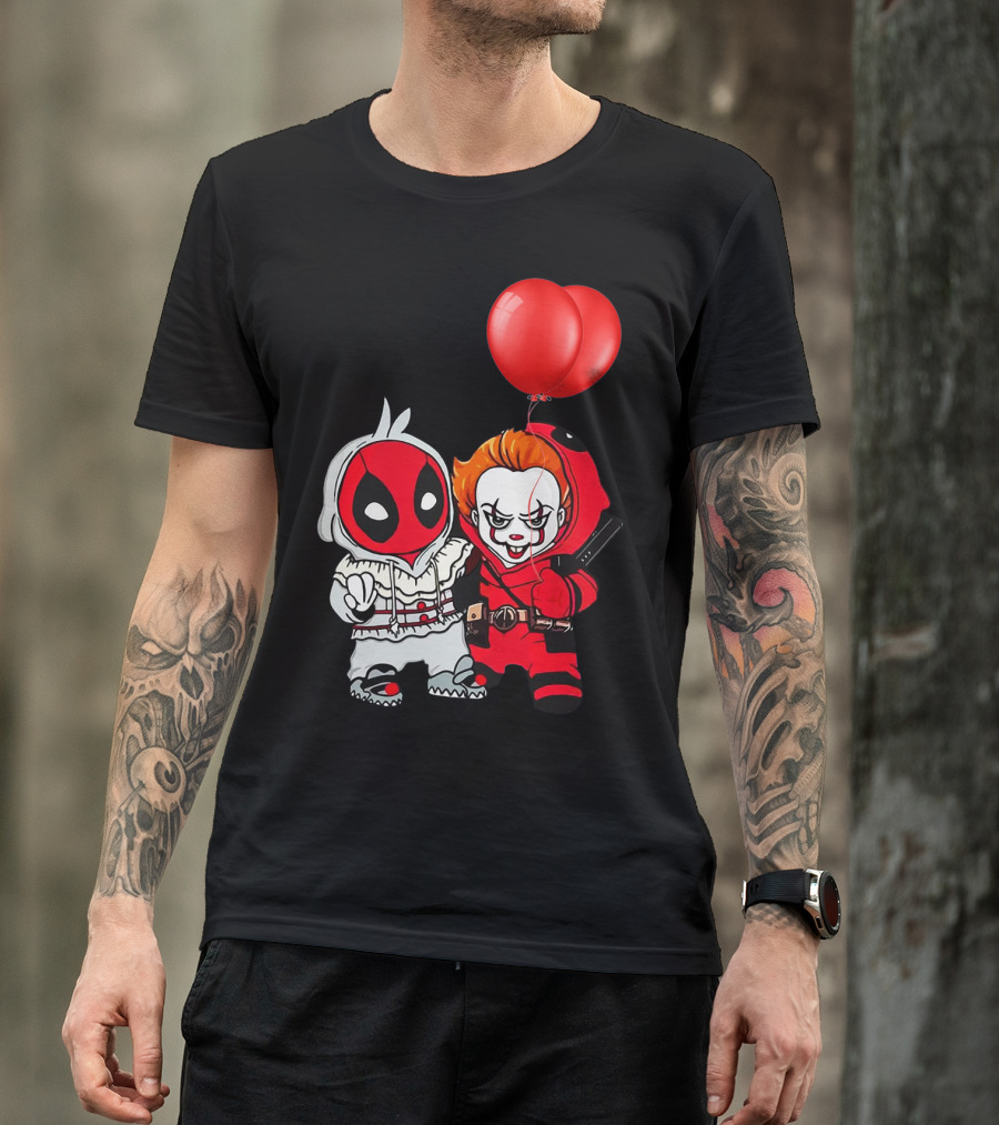 Pennywise Deadpool Crossover With Red Balloons T-Shirt