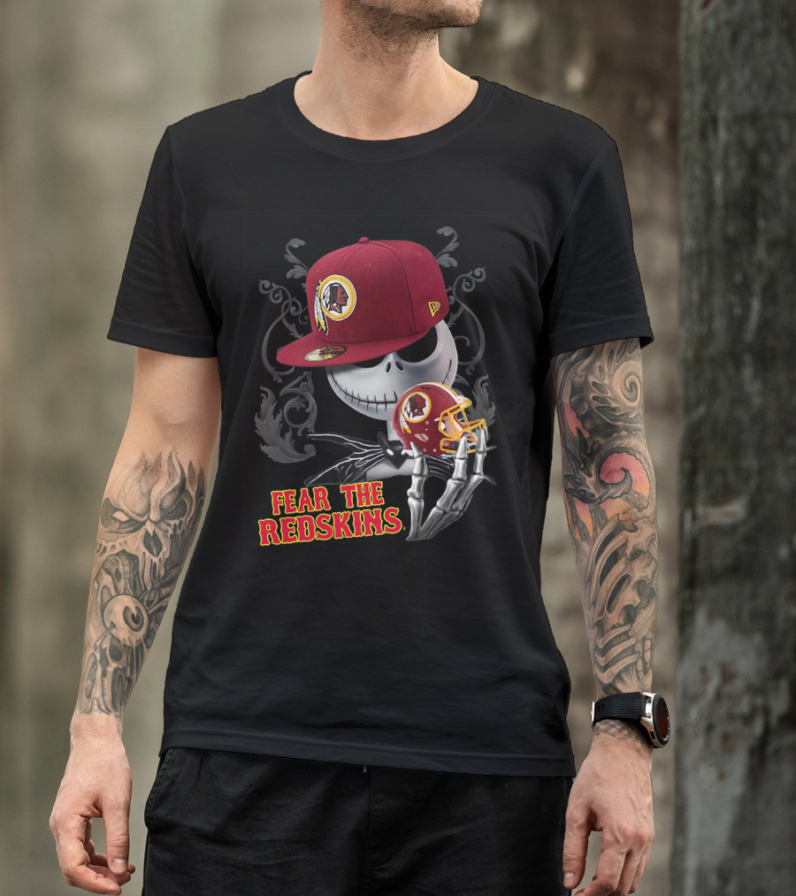 Jack Skellington Redskins Logo Fear The Redskins T-Shirt