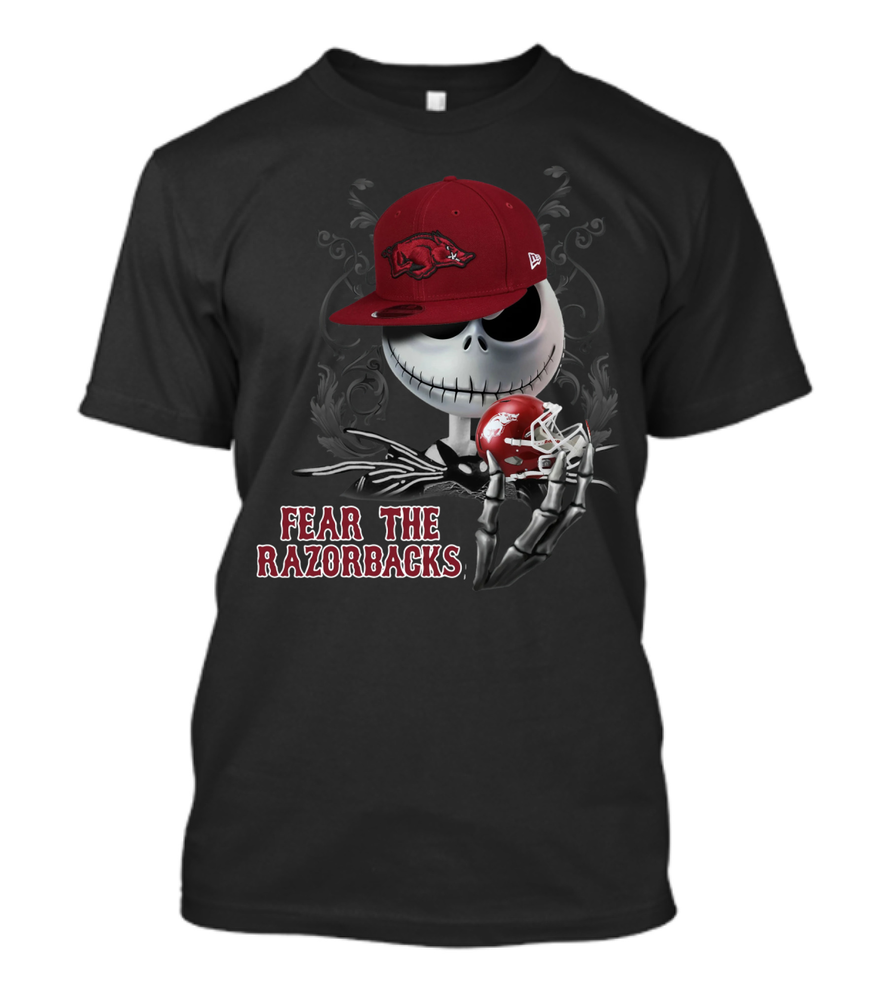 Jack Skellington Fear The Razorbacks Arkansas Football Fan T-Shirt