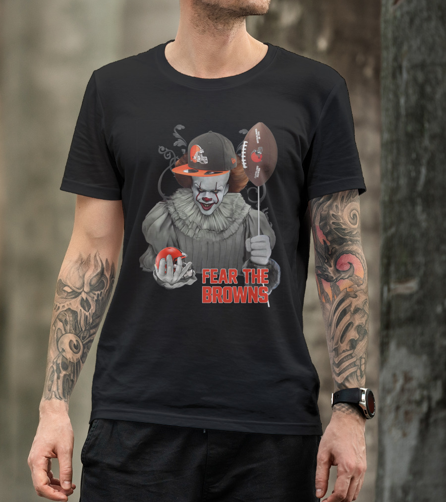 Pennywise Fear The Browns With Football And Cap T-Shirt