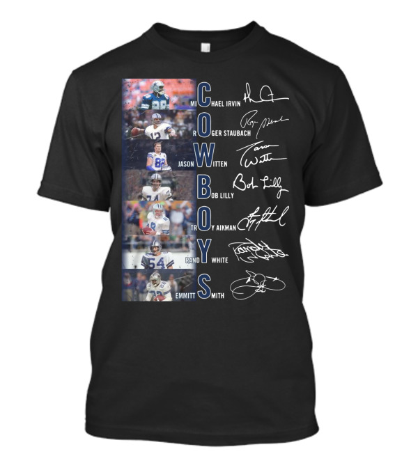 Cowboys Michael Irvin Roger Staubach Jason Witten Troy Aikman Randy White Emmitt Smith Bob Lilly T-Shirt