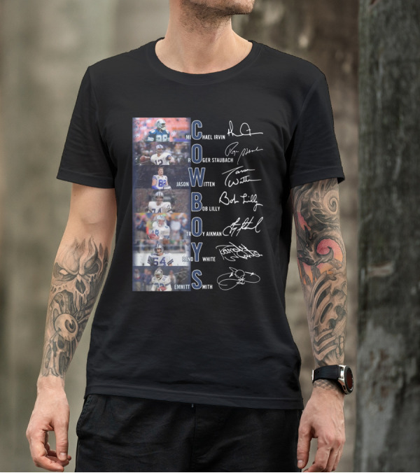Cowboys Michael Irvin Roger Staubach Jason Witten Troy Aikman Randy White Emmitt Smith Bob Lilly T-Shirt