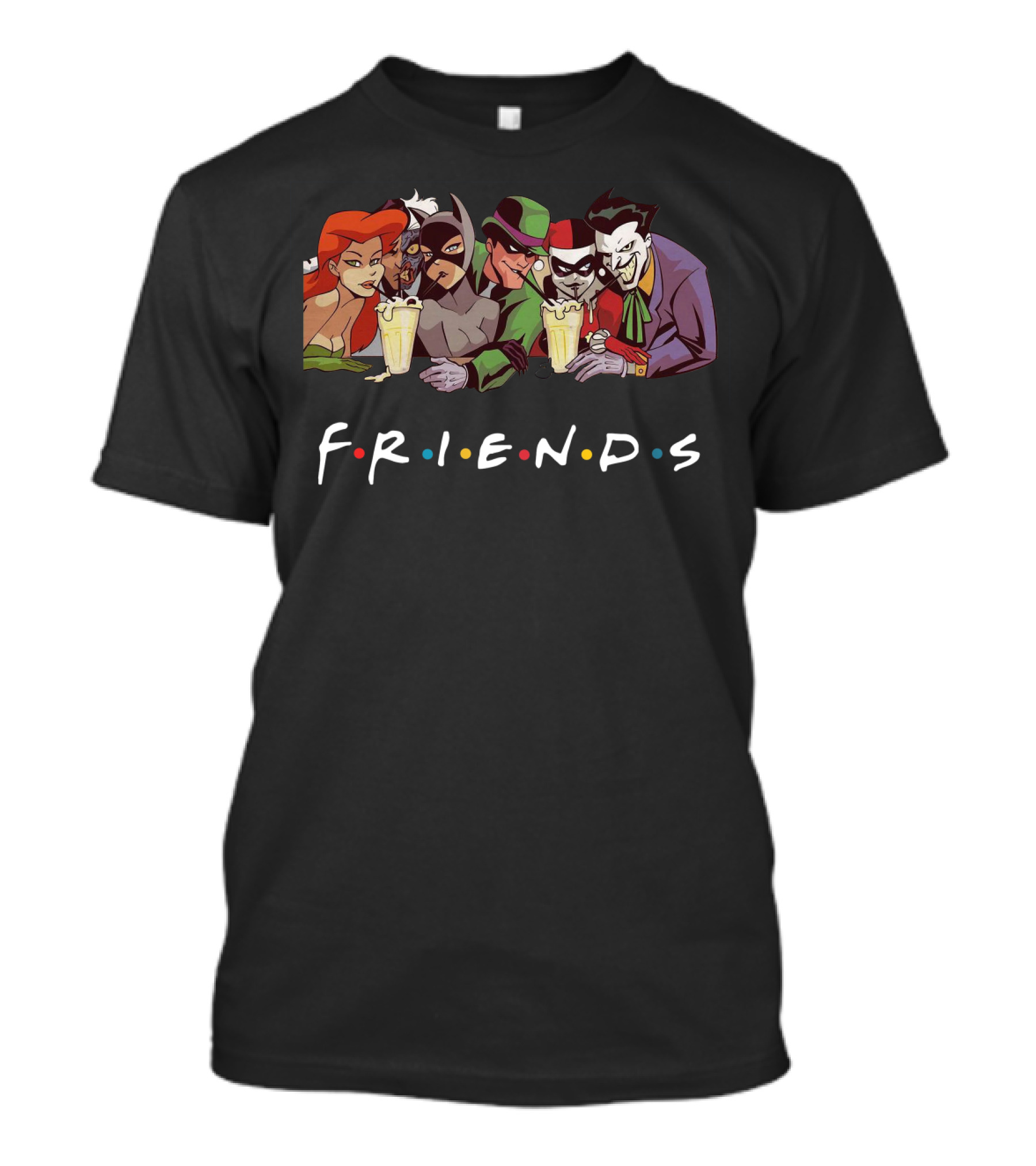 Gotham Villains Friends Parody With Joker, Harley Quinn, And Catwoman T-Shirt