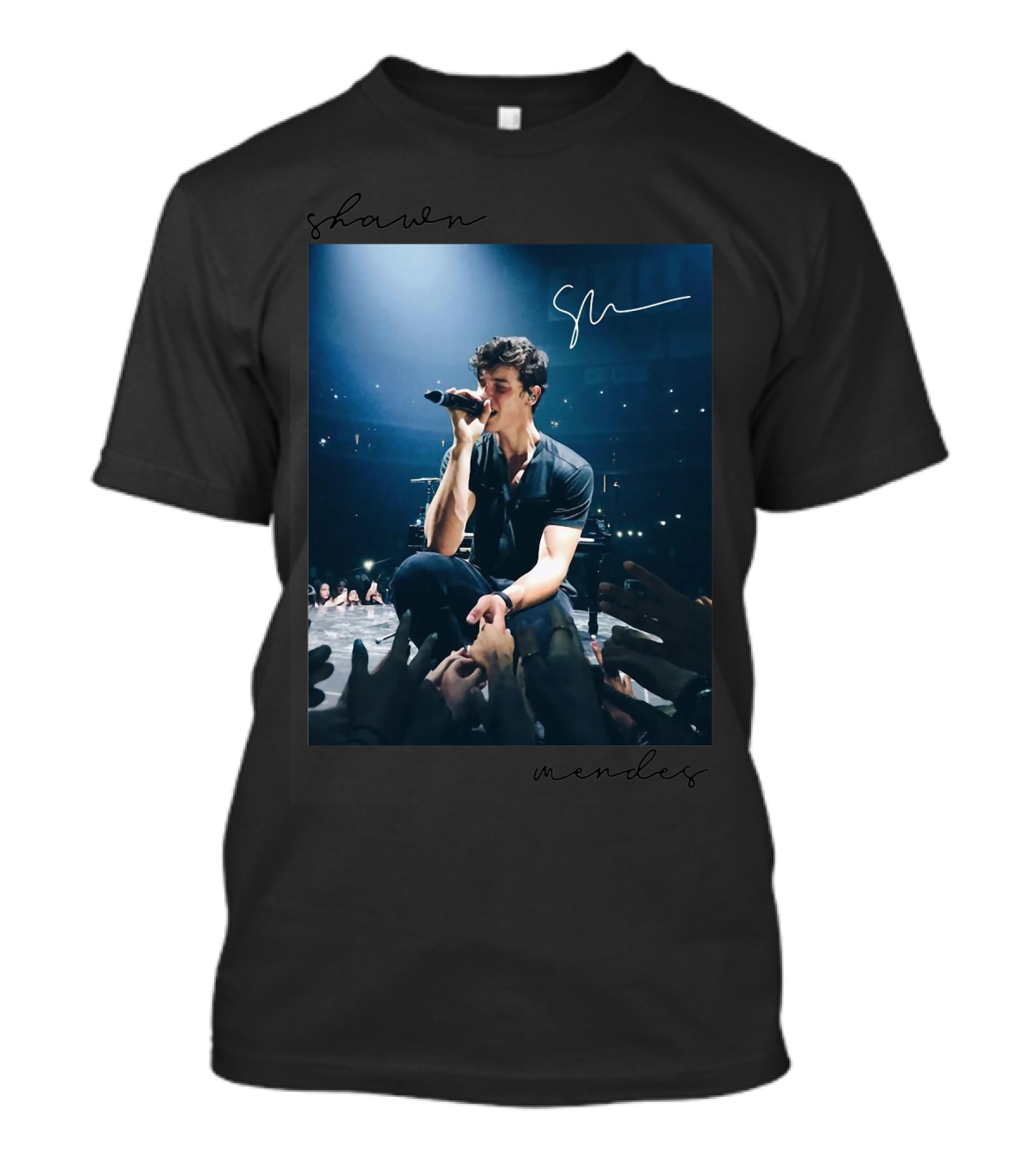 Shawn Mendes Live Performance Autograph Stage Photo T-Shirt
