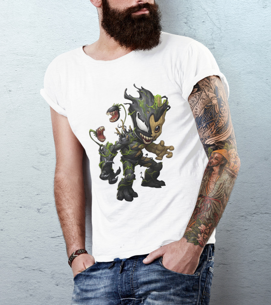 Halloween Venom Groot Monster Crossover Character T-Shirt