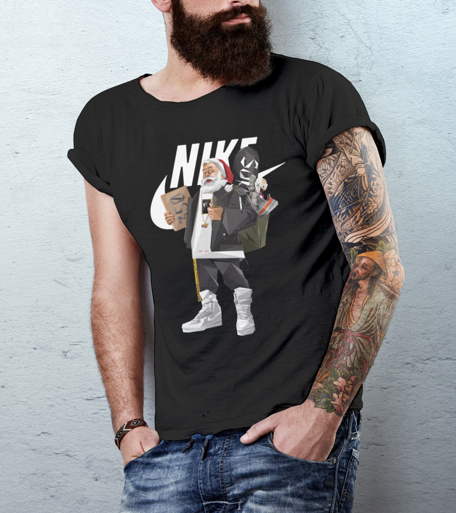 Santa Claus Nike Hiphop Sneaker Shopping Iconic Style T-Shirt