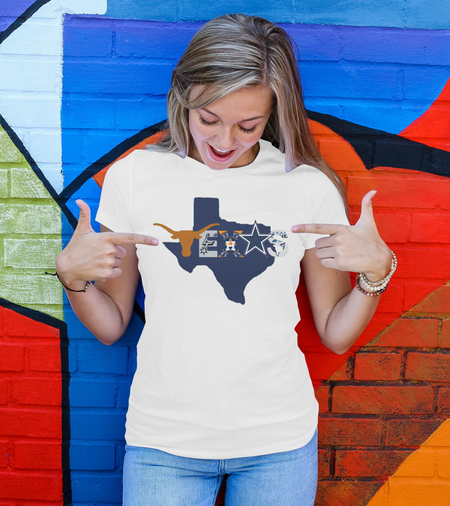 Texas Longhorns Houston Astros Dallas Cowboys Spurs Icons T-Shirt