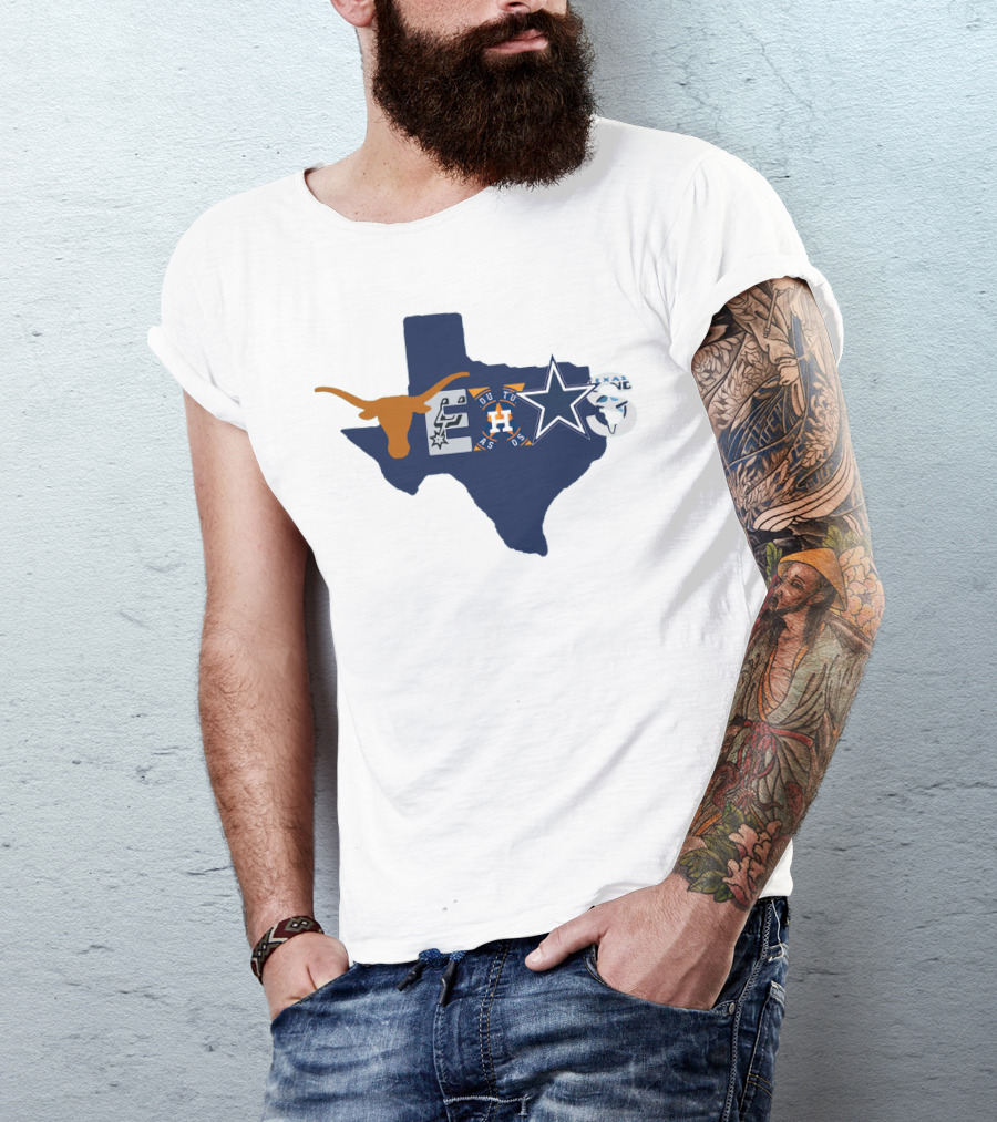 Texas Longhorns Houston Astros Dallas Cowboys Spurs Icons T-Shirt