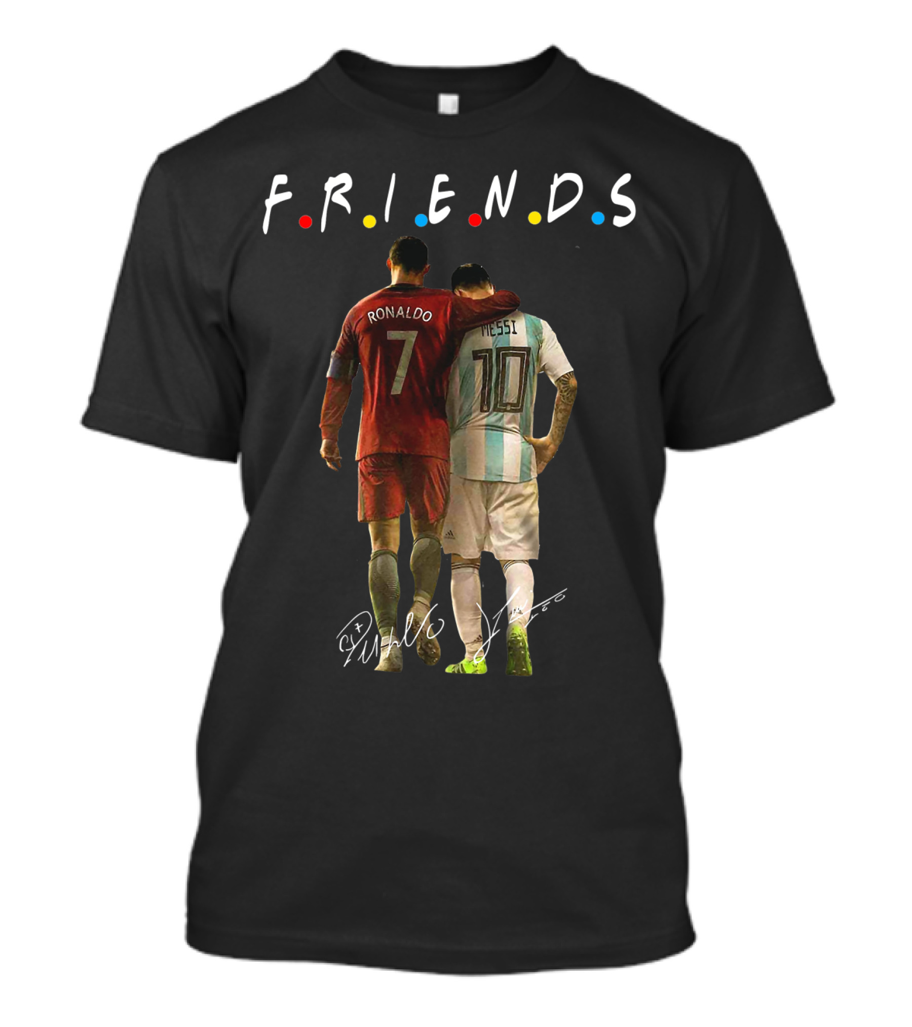 Ronaldo Messi Friends Signatures Iconic Football Duo T-Shirt
