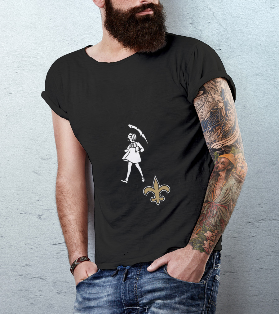 Still Salty Saints Fleur-de-Lis Rain Girl T-Shirt
