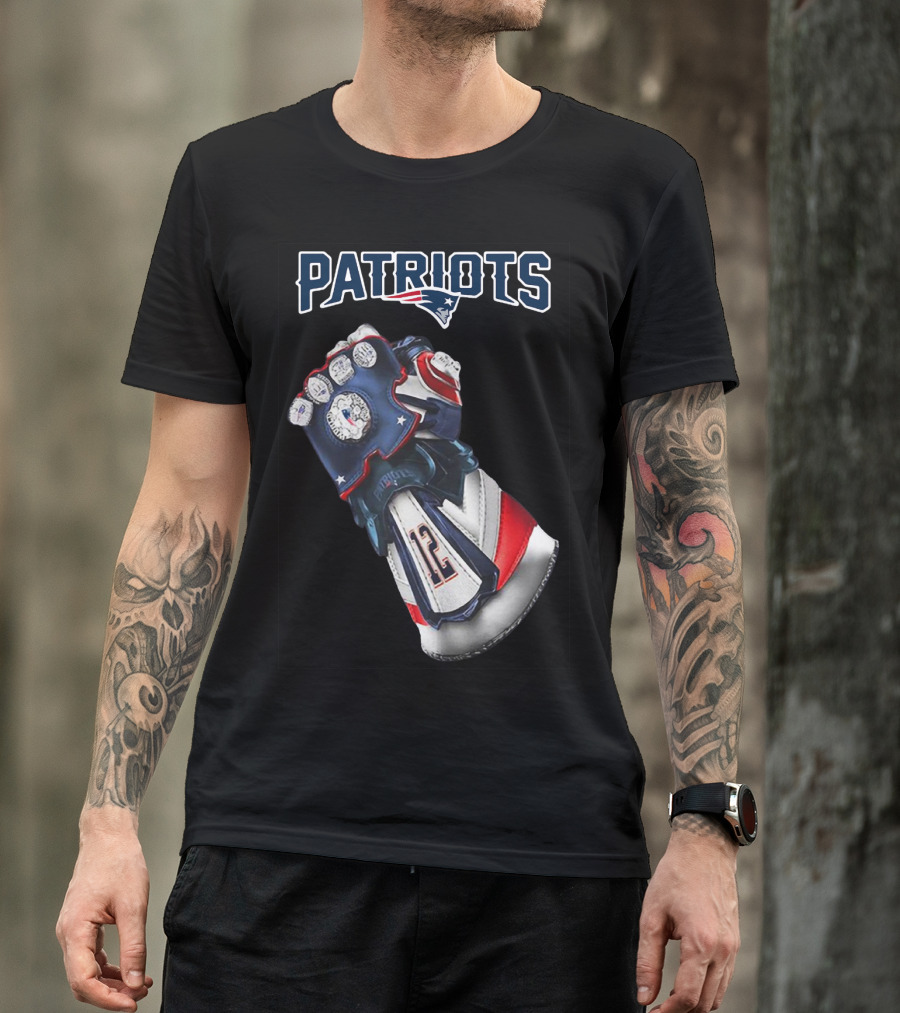Patriots New England Infinity Gauntlet Football Tribute With Number 12 T-Shirt