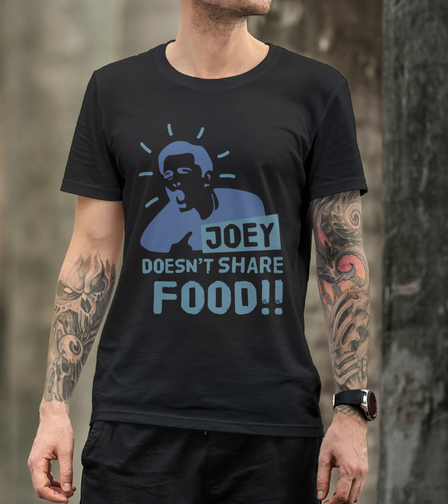 Joey Doesn't Share Food Iconic Shouting Silhouette With Exclamation Marks T-Shirt