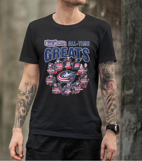 Columbus Blue Jackets All-Time Greats Artemi Panarin Rick Nash Seth Jones Sergei Bobrovsky Cam Atkinson Boone Jenner Sergei Fedorov Ryan Johansen Nick Foligno Zach Werenski T-Shirt