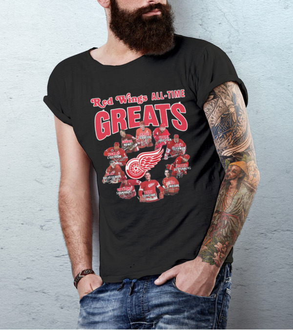 Red Wings All-Time Greats Legends Hockey Players T-Shirt