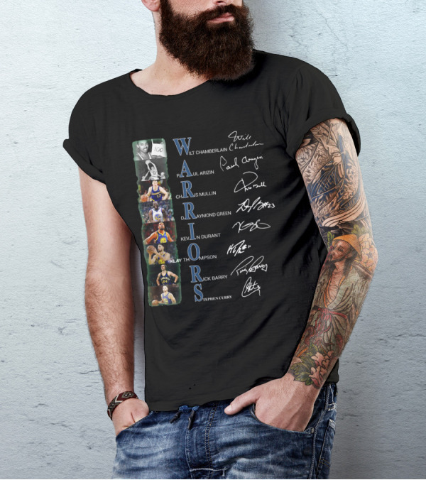 WARRIORS WILT CHAMBERLAIN PAUL ARIZIN CHRIS MULLIN DRAYMOND GREEN KEVIN DURANT KLAY THOMPSON RICK BARRY STEPHEN CURRY T-Shirt