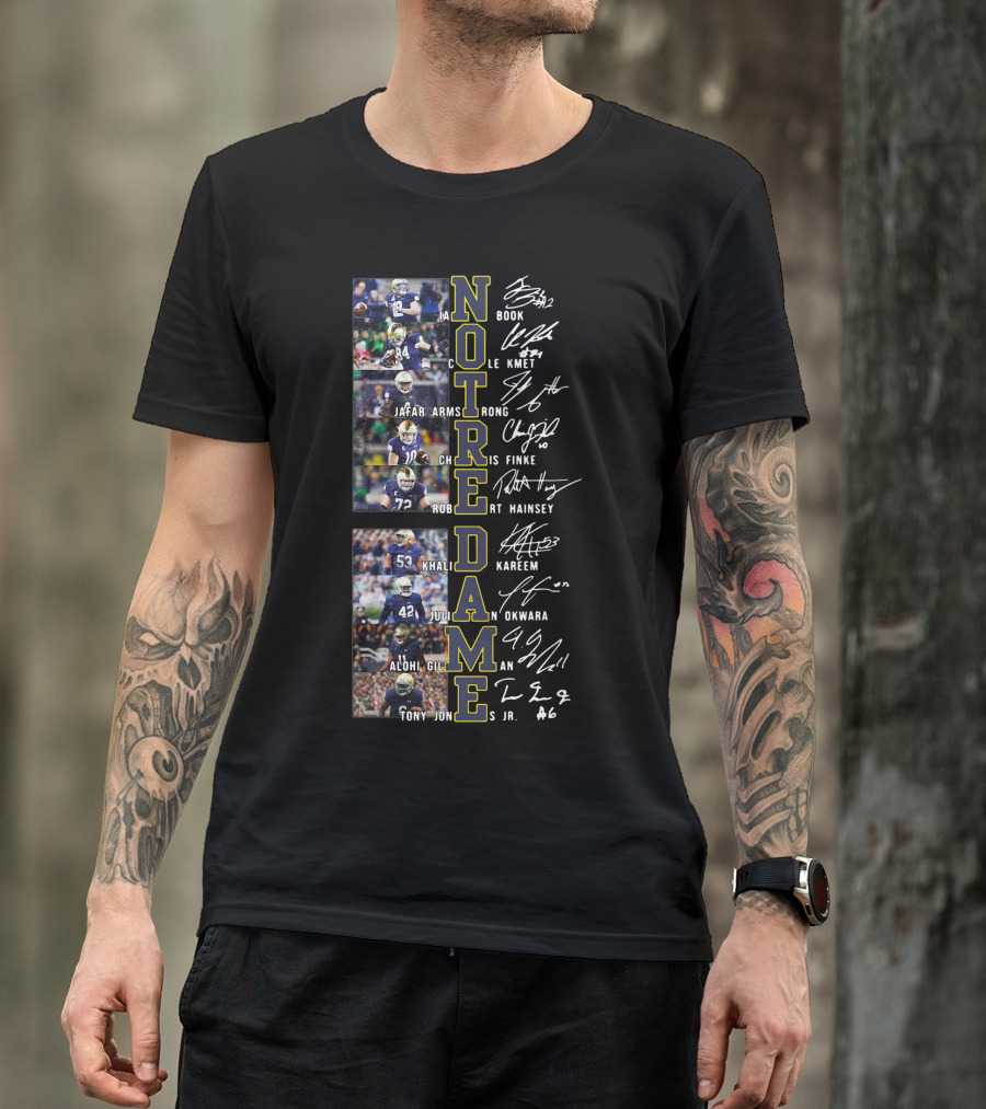 NOTRE DAME FIGHTING IRISH FOOTBALL STARS SIGNATURES T-Shirt