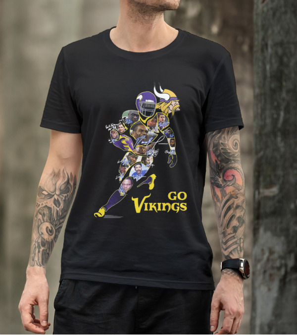 GO VIKINGS SCANDINAVIAN FOOTBALL LEGENDS COLLAGE T-Shirt