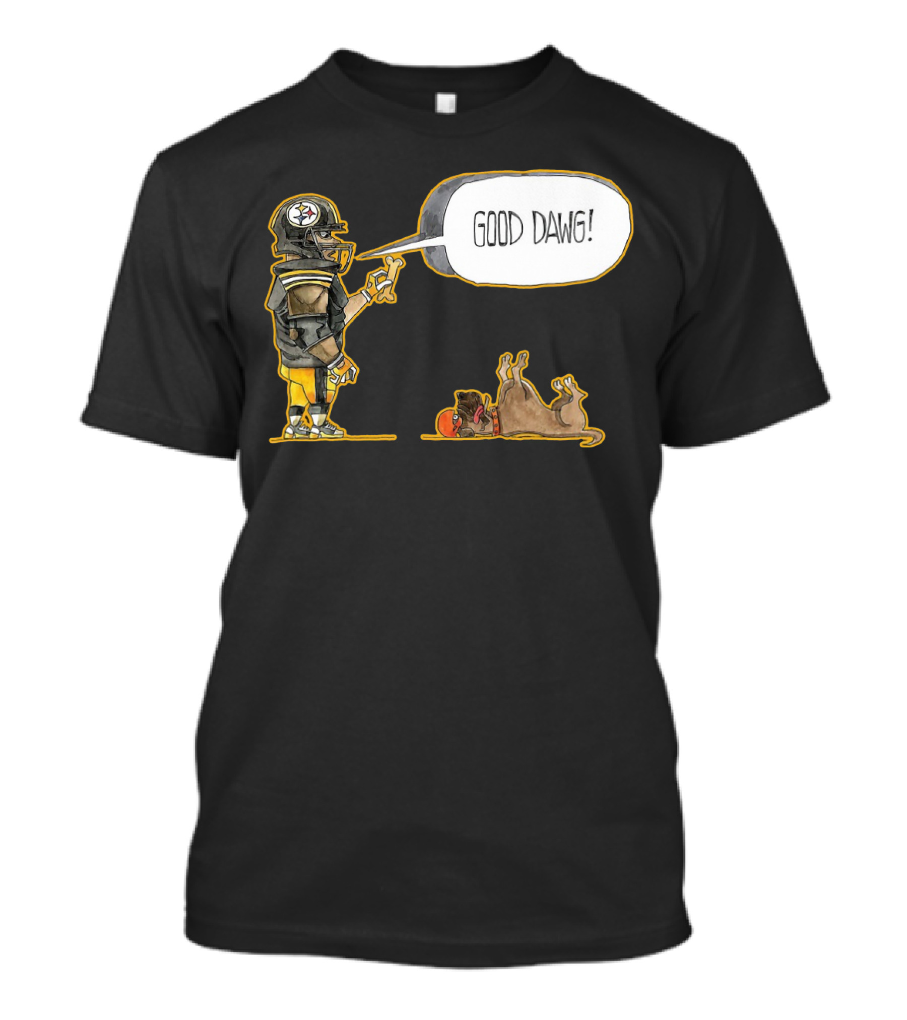 Pittsburgh Steelers Good Dawg Football Helmet Player T-Shirt