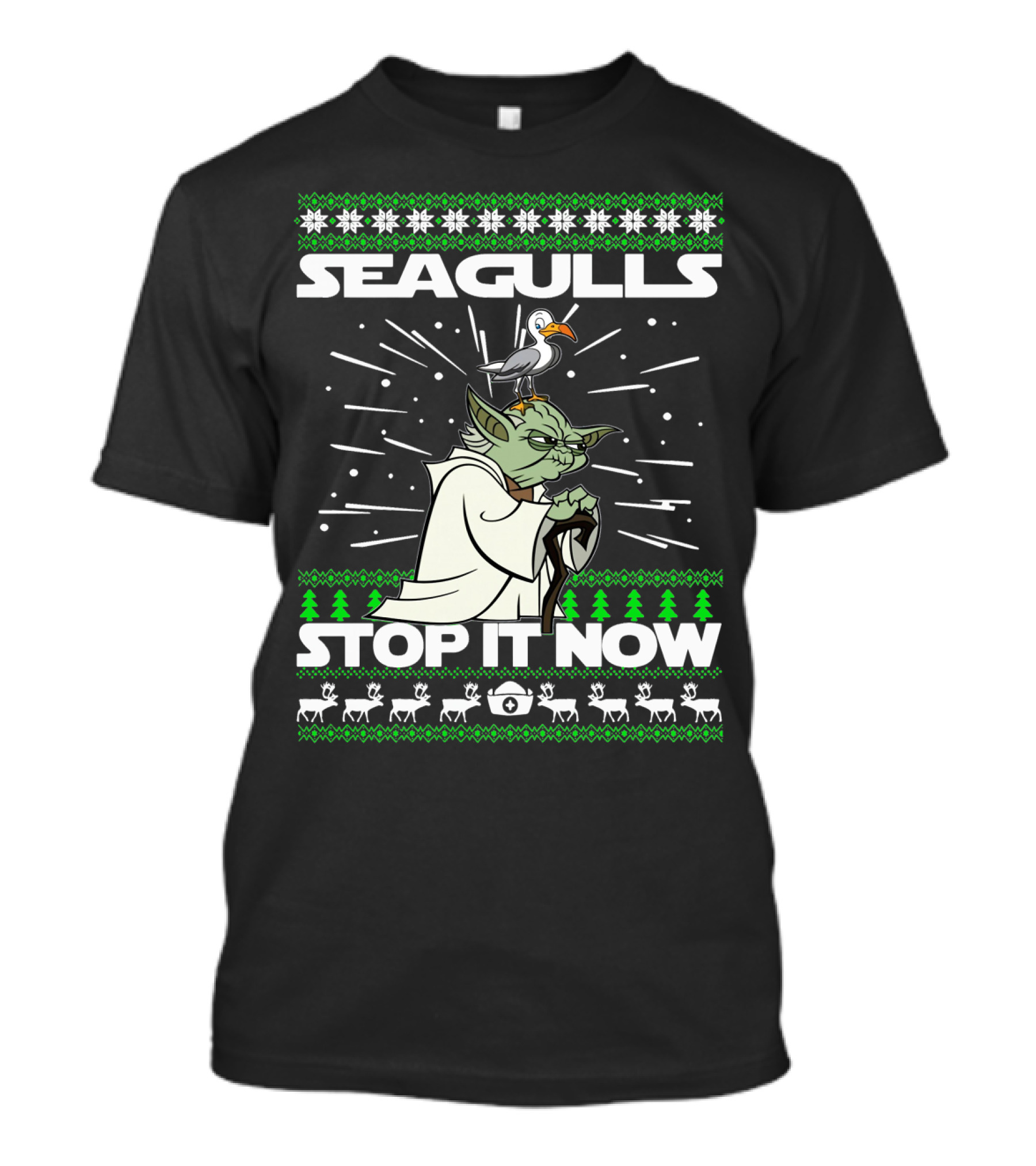 Seagulls Stop It Now Yoda Christmas T-Shirt