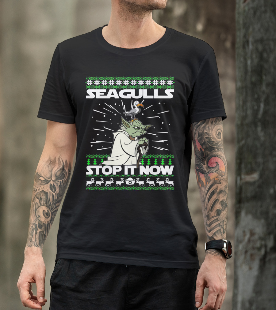Seagulls Stop It Now Yoda Christmas T-Shirt