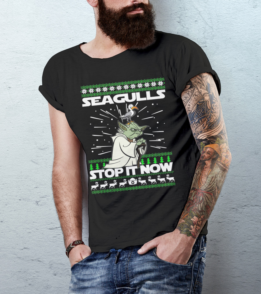 Seagulls Stop It Now Yoda Christmas T-Shirt