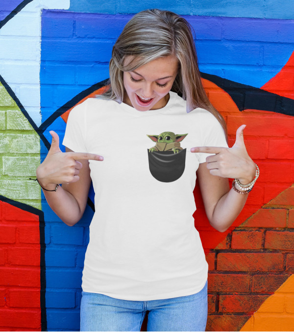 The Mandalorian Grogu Baby Yoda In Pocket Star Wars T-Shirt